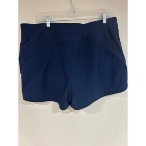 LANDS END Sz 16  Women's 5" Quick Dry Elastic Waist Board Shorts Cover-up Blue